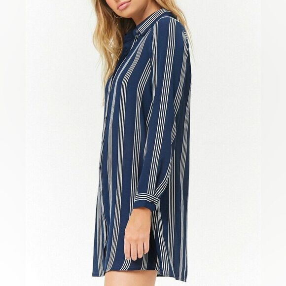 Forever 21 Chiffon Sheer Shirt Dress - Picture 5 of 8